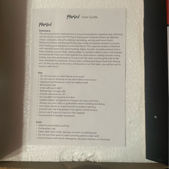 PARINI 5 Quart Stoneware Casserole Dish - NIB Blue Ombré - Picture 4 of 5